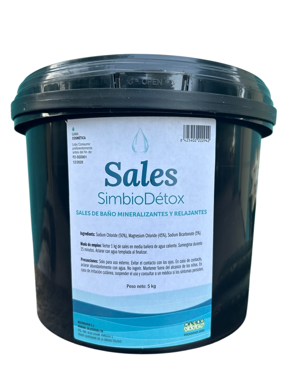 Cubo de 5 kg de Sales SimbioDétox de Baño Microviver